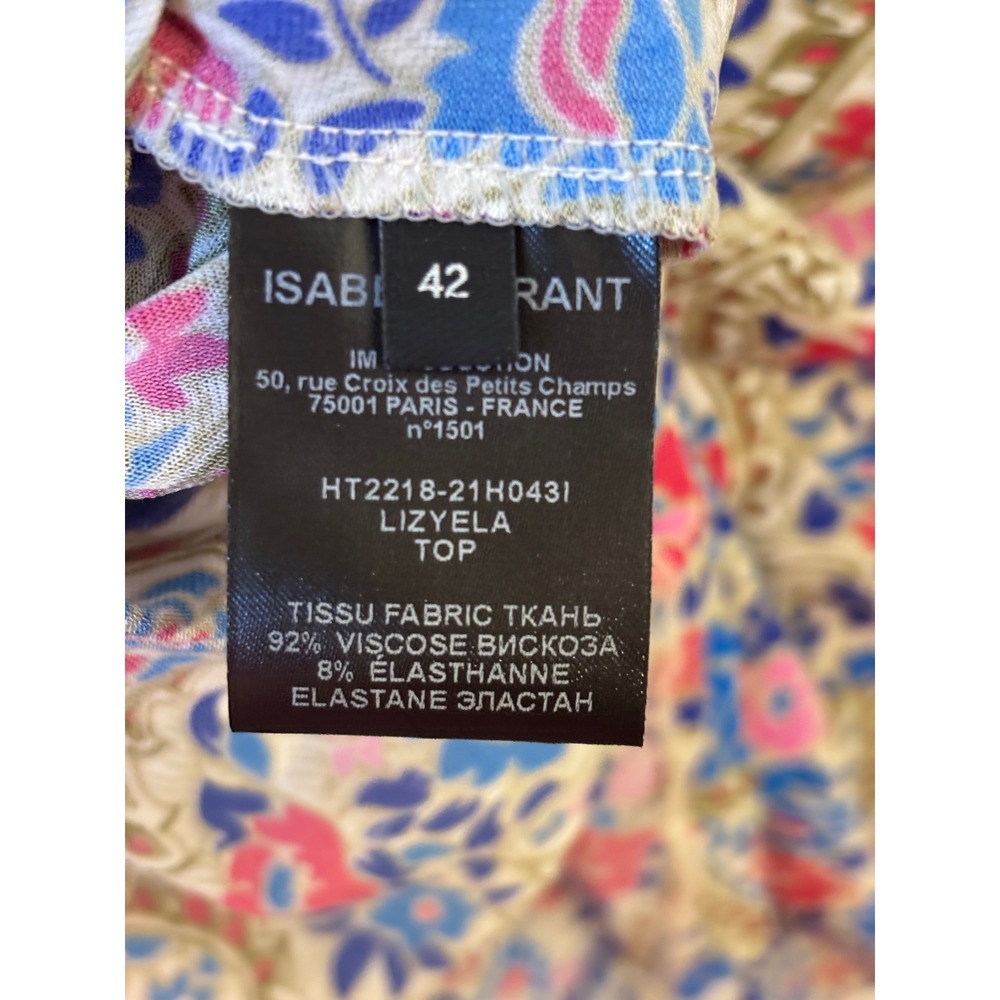 Isabel MARANT Lizyela Turtleneck Top Paisley Floral 42 US 10 - Picture 6 of 7